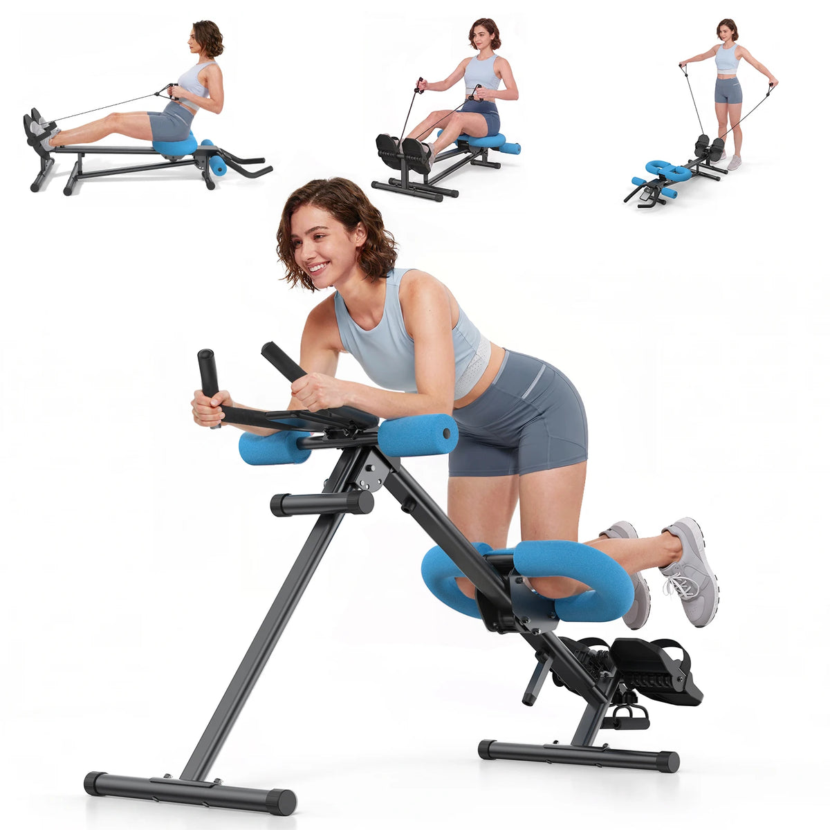 Merach Adjustable 4-In-1 Foldable Ab Trainer Rowing Gym