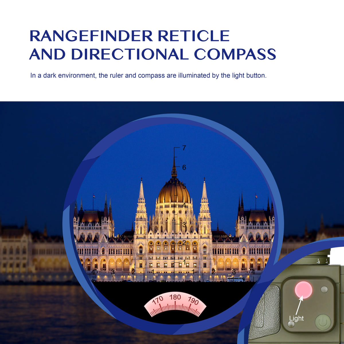 Marine Binoculars With Rangefinder Compass And Waterproof BAK4 Prism