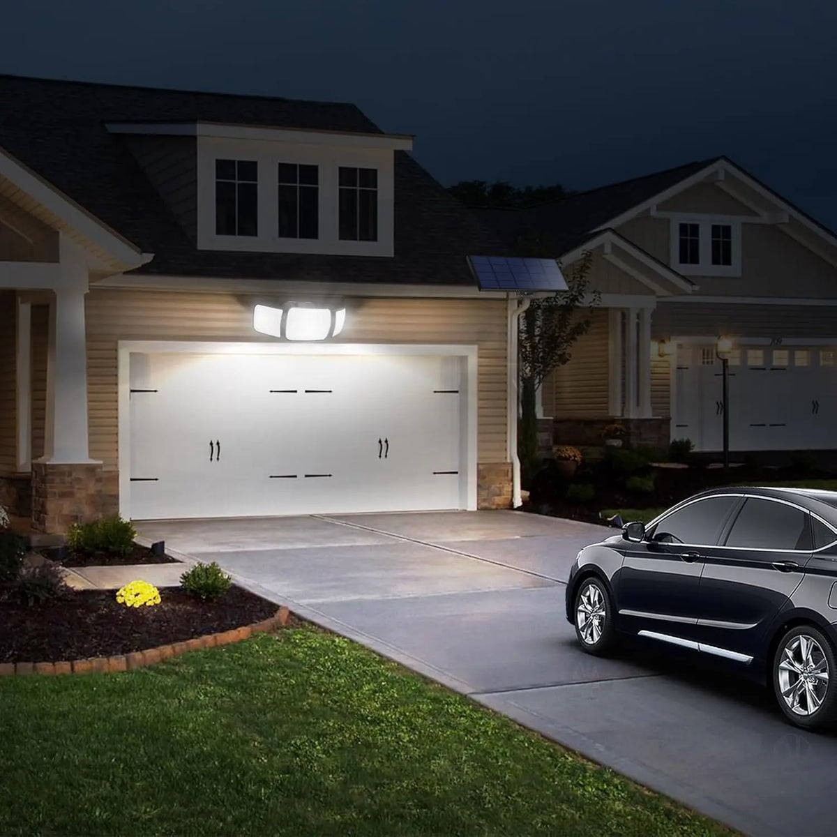 Intelamp Outdoor Solar LED Light With Dual Motion Sensors