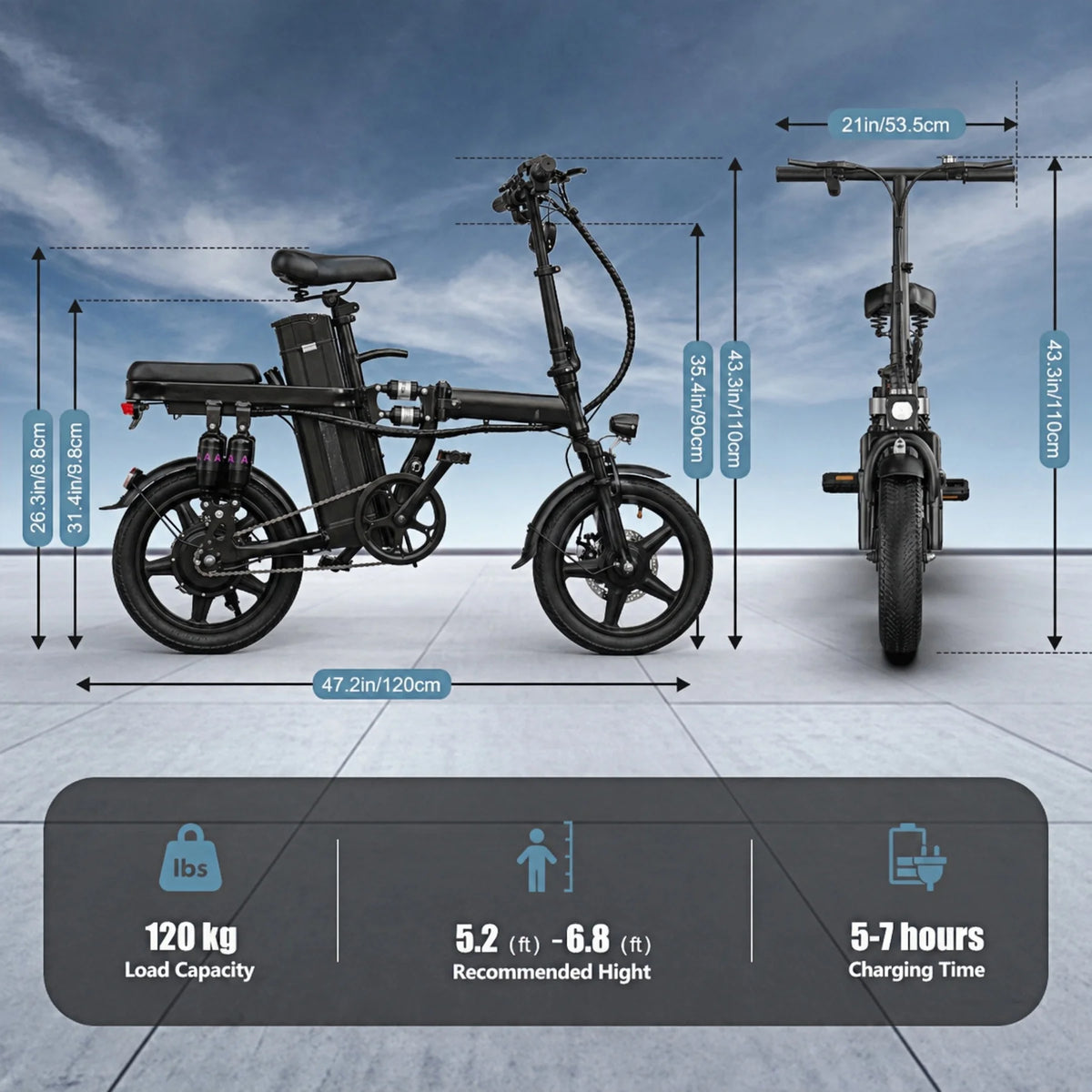 Foldable Electric Bicycle With Eight Shock Absorbers And 500W Motor