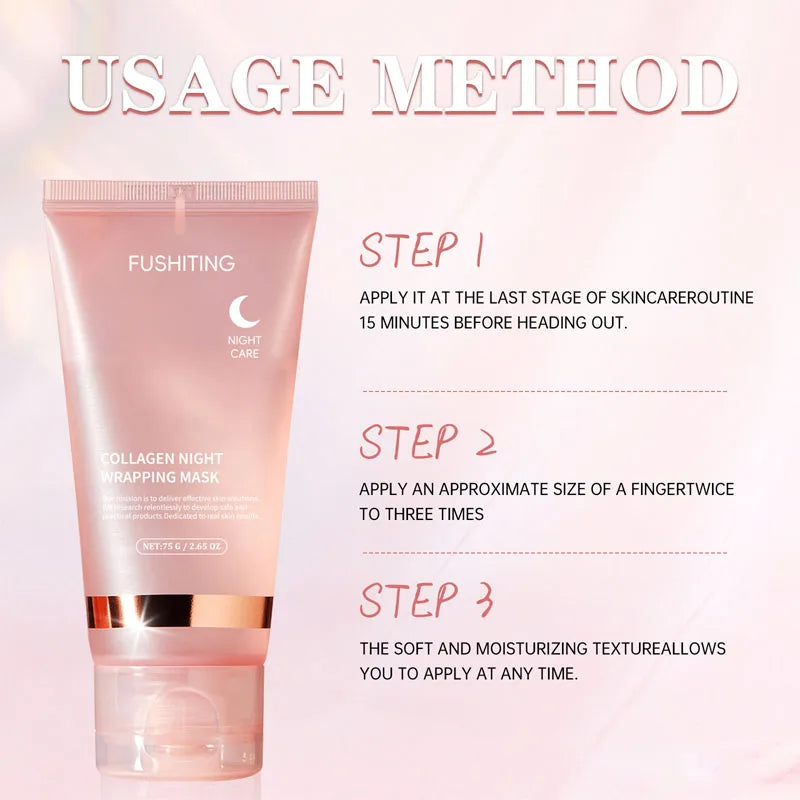 2PCS Hydrolyzed Collagen Peel-Off Mask, Instantly Moisturize, Suitable for Loose Skin And Facial Wrinkles, Making The Face Look More Tighter And Smoother, Watery Texture Easy to Apply And Tear, Unisex.
