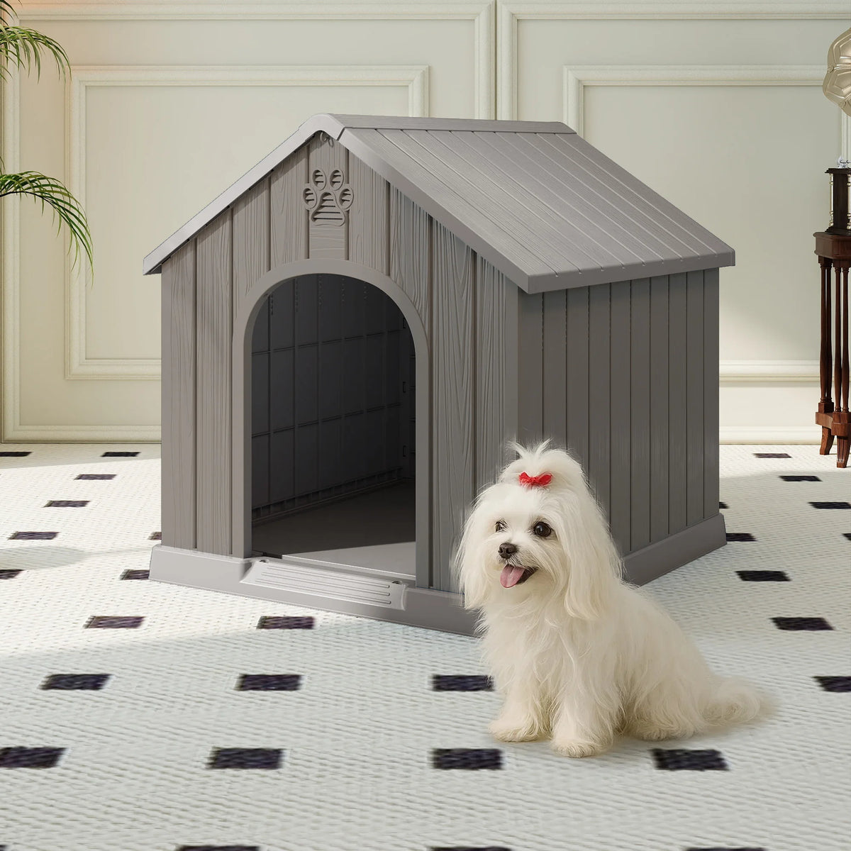 Waterproof Plastic Outdoor Dog House With Ventilated Design