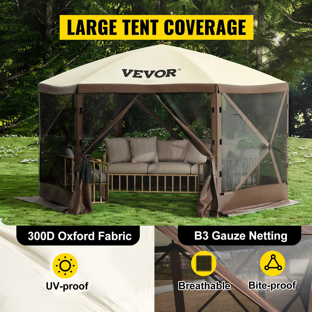 SucceBuy Pop Up Camping Gazebo Canopy Shelter For Outdoor Adventures