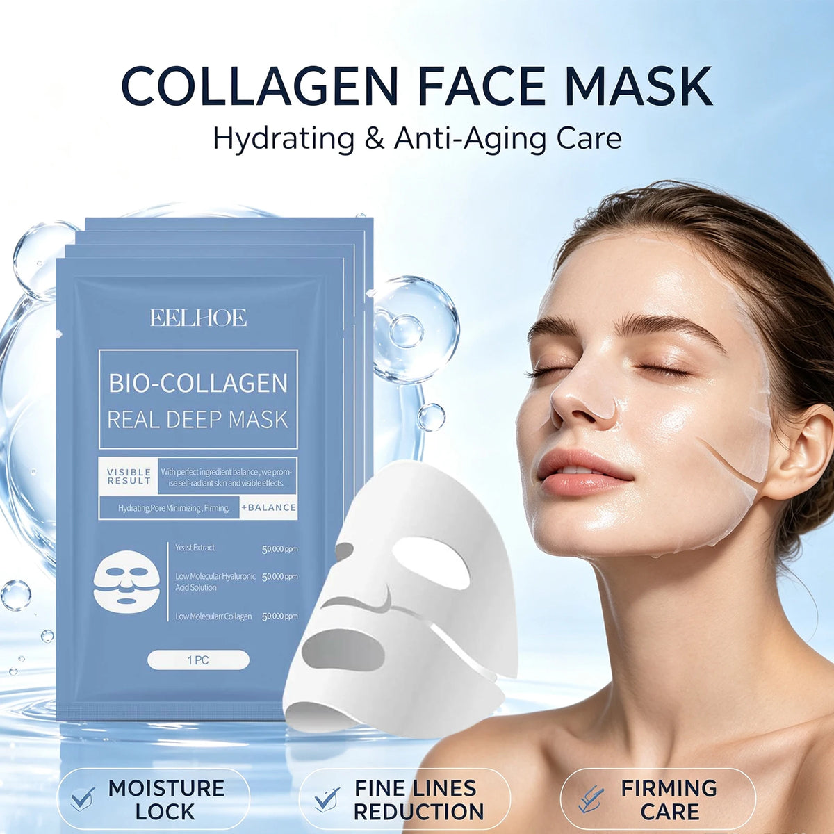 Eelhoe Bio Collagen Centella Face Mask for Hydrating and Firming
