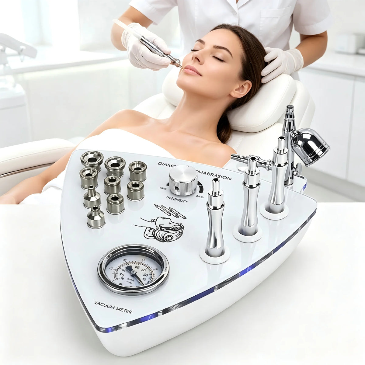 3 In 1 Facial Care Device With Microdermabrasion And Vacuum