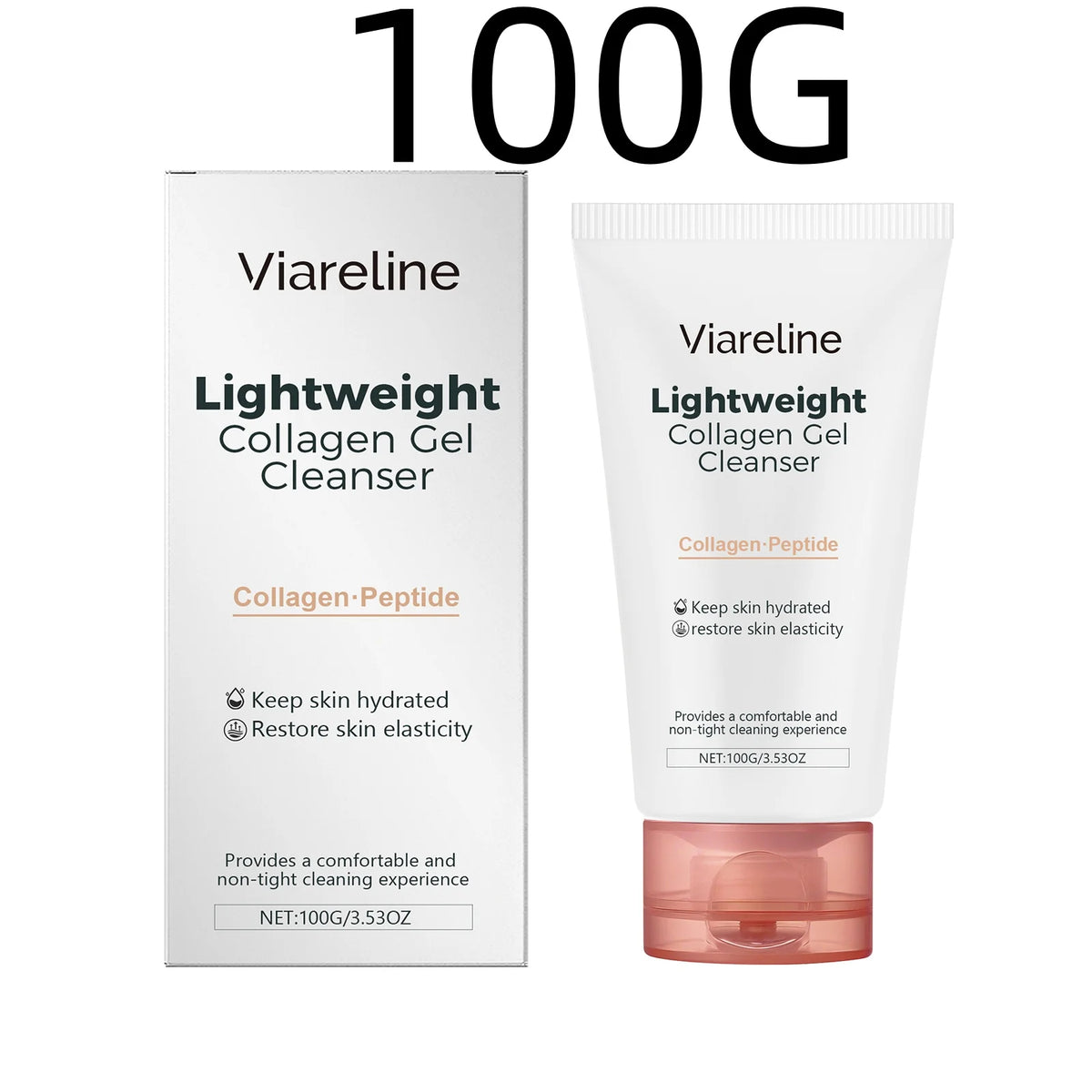 Viareline Collagen Gel Cleanser Moisturize Skin Restore Skin Elasticity Gentle Hydration Repair Barrier Peptide Facial Cleanser