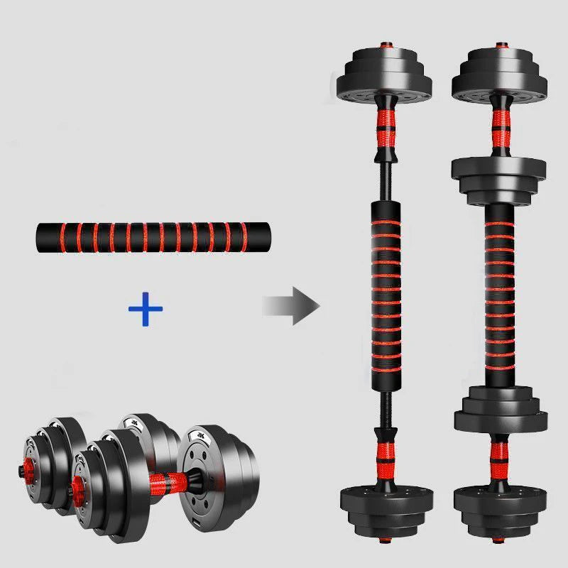Adjustable Dumbbell Barbell Set Anti Slip Grip Home Gym Strength Training