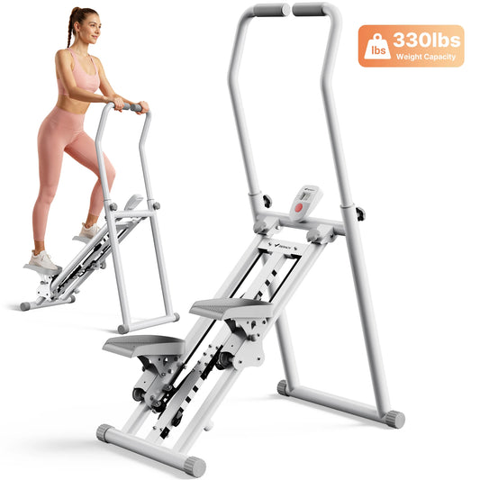 MERACH Stair Stepper For Home Gym Full-Body Workout Fat Burning Weight Loss Foldable Quiet Low Noise Adjustable Resistance Vertical Climber Cardio Exercise Machine Beginner Friendly Easy To Use