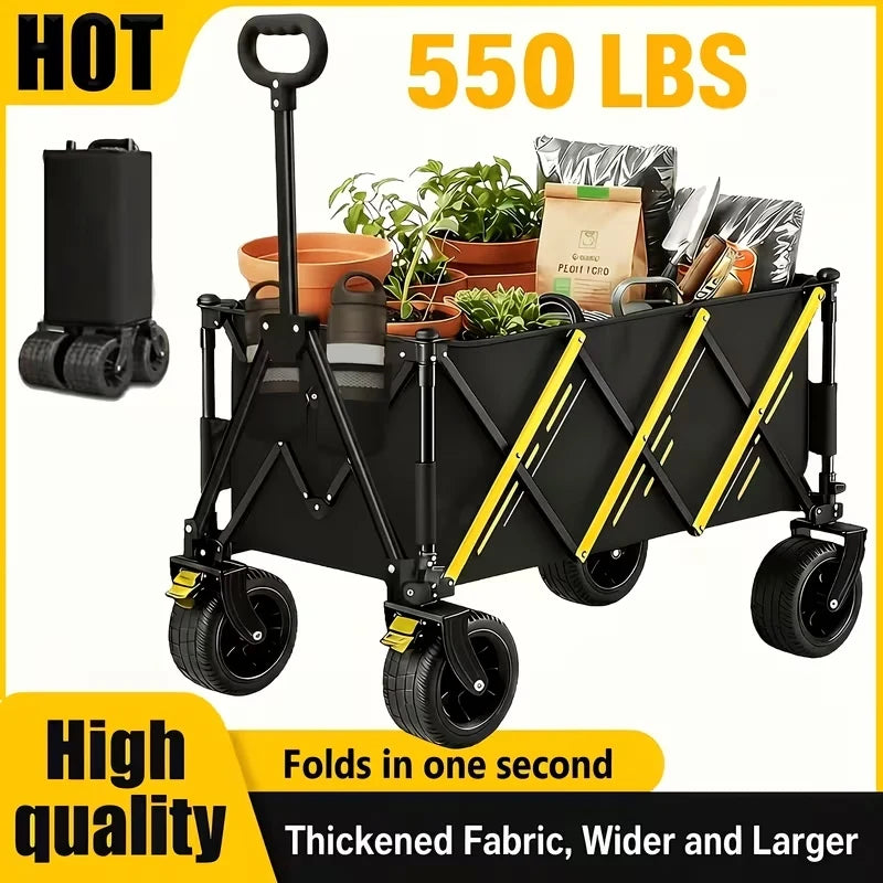 Heavy Duty Folding Wagon Cart Outdoor Utility Camping Trolley Portable