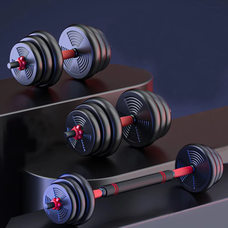 Adjustable Dumbbell Barbell Set Anti Slip Grip Home Gym Strength Training