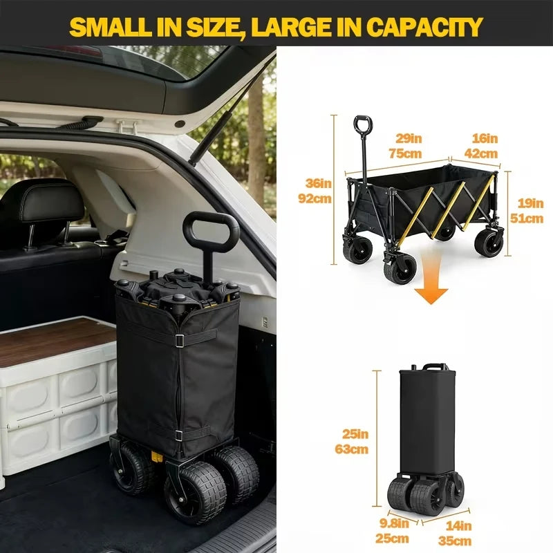 Heavy Duty Folding Wagon Cart Outdoor Utility Camping Trolley Portable
