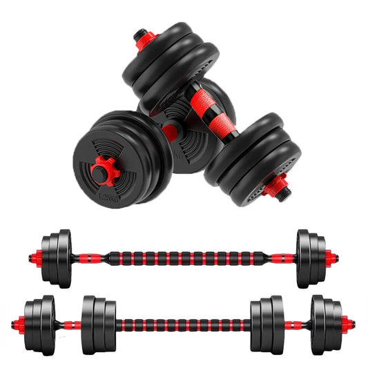 Adjustable Dumbbell Barbell Set Anti Slip Grip Home Gym Strength Training