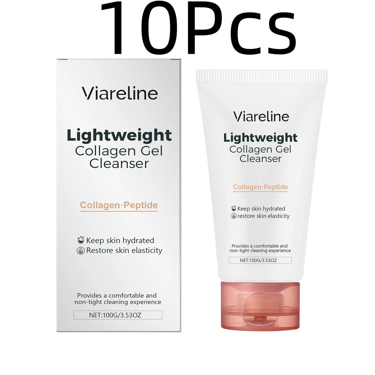 Viareline Collagen Gel Cleanser Moisturize Skin Restore Skin Elasticity Gentle Hydration Repair Barrier Peptide Facial Cleanser