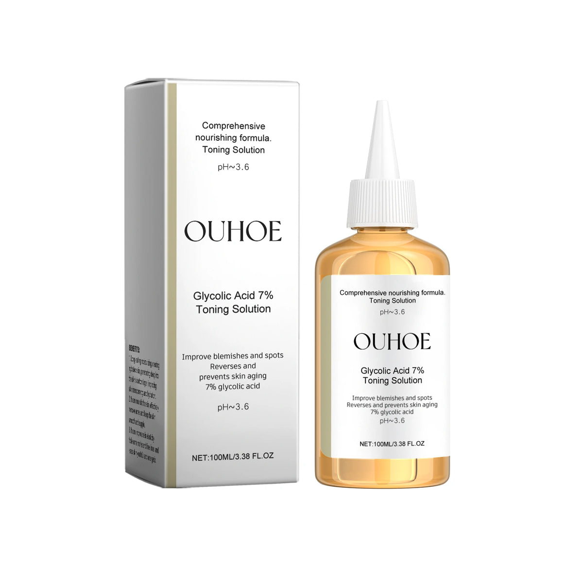 Glycolic Acid 7% Toning Solution Ginseng Root Extract Refines Pores Brightens Dullness Restores Vitality Moisturizes Skin Exfoliating Toner