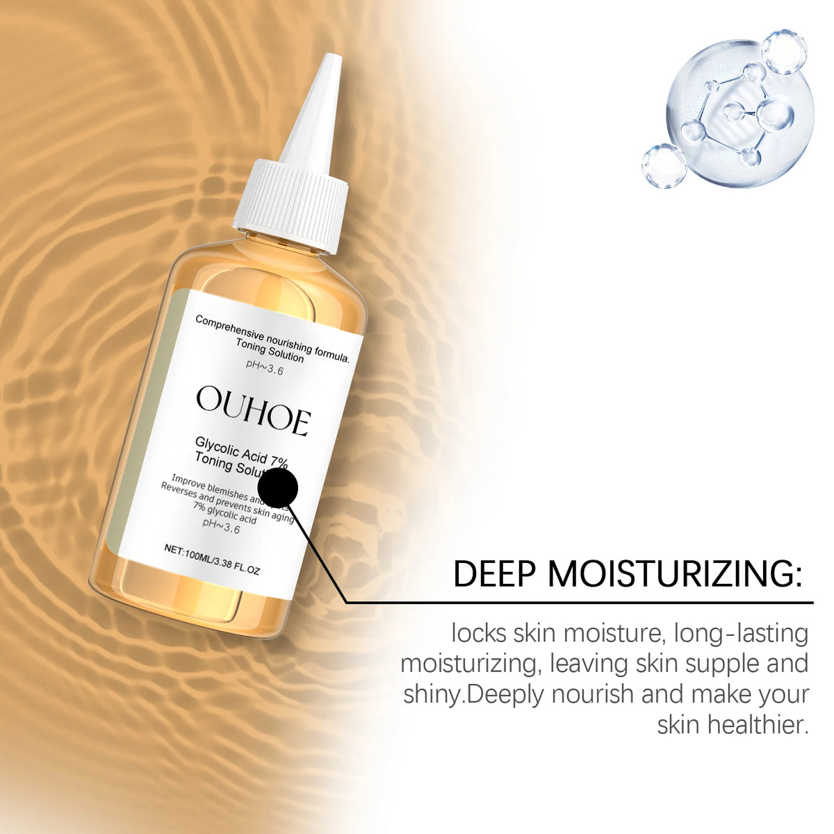 Glycolic Acid 7% Toning Solution Ginseng Root Extract Refines Pores Brightens Dullness Restores Vitality Moisturizes Skin Exfoliating Toner
