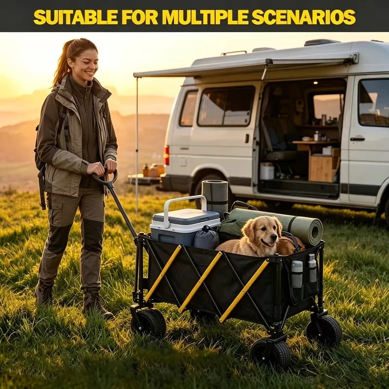 Heavy Duty Folding Wagon Cart Outdoor Utility Camping Trolley Portable