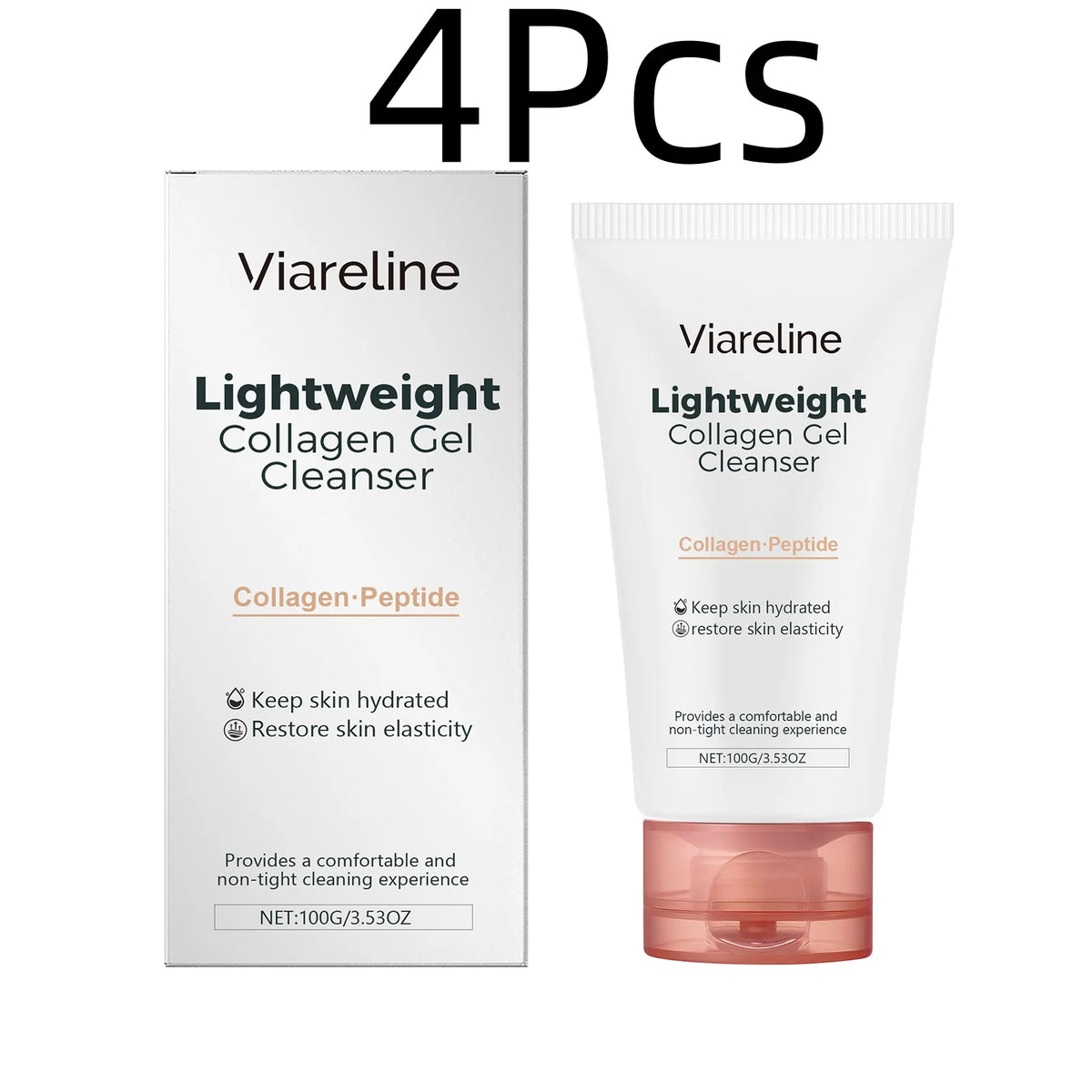 Viareline Collagen Gel Cleanser Moisturize Skin Restore Skin Elasticity Gentle Hydration Repair Barrier Peptide Facial Cleanser
