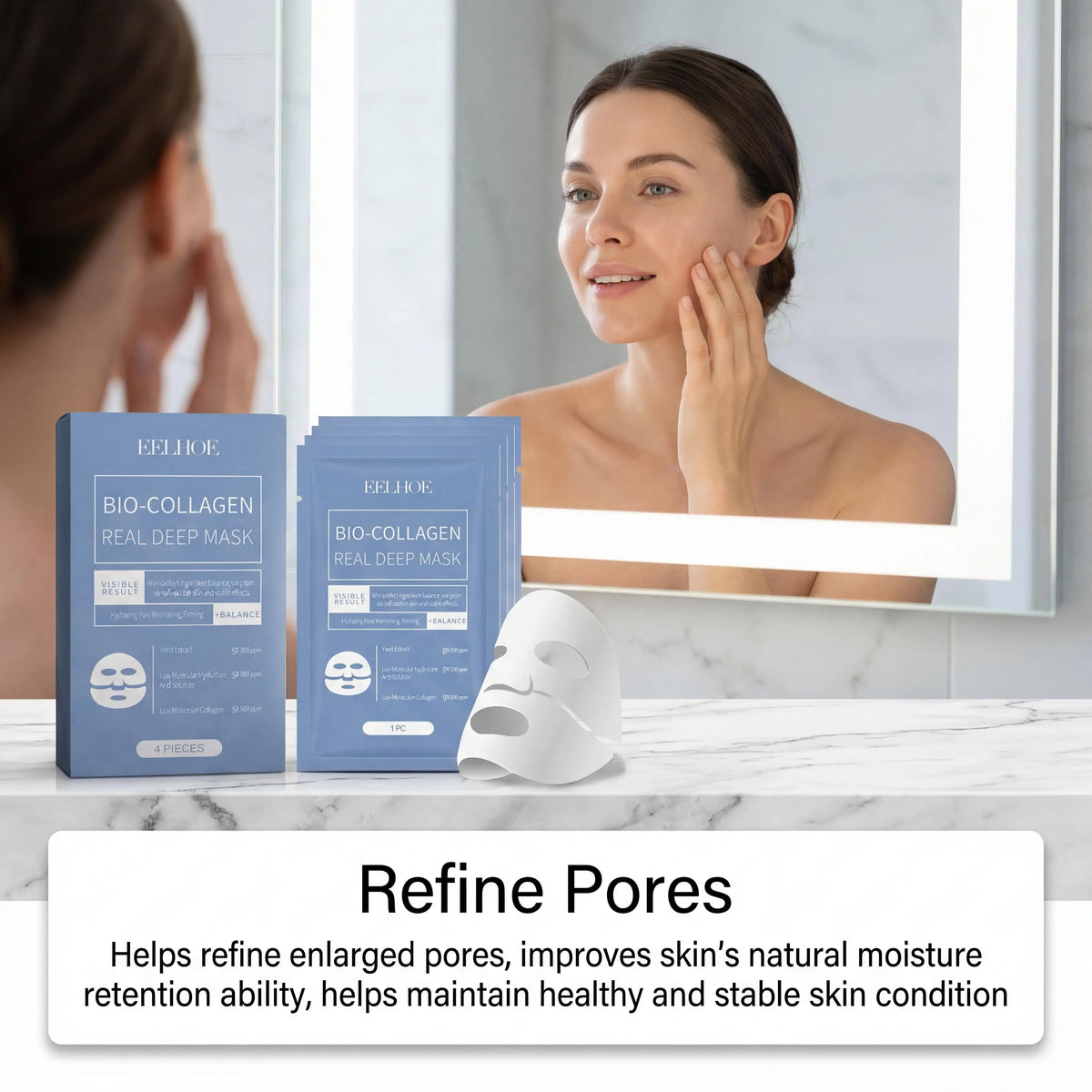 Eelhoe Bio Collagen Centella Face Mask for Hydrating and Firming