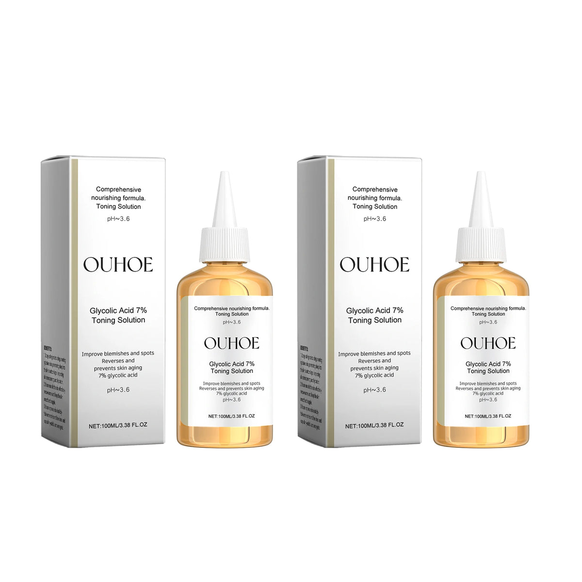 Glycolic Acid 7% Toning Solution Ginseng Root Extract Refines Pores Brightens Dullness Restores Vitality Moisturizes Skin Exfoliating Toner