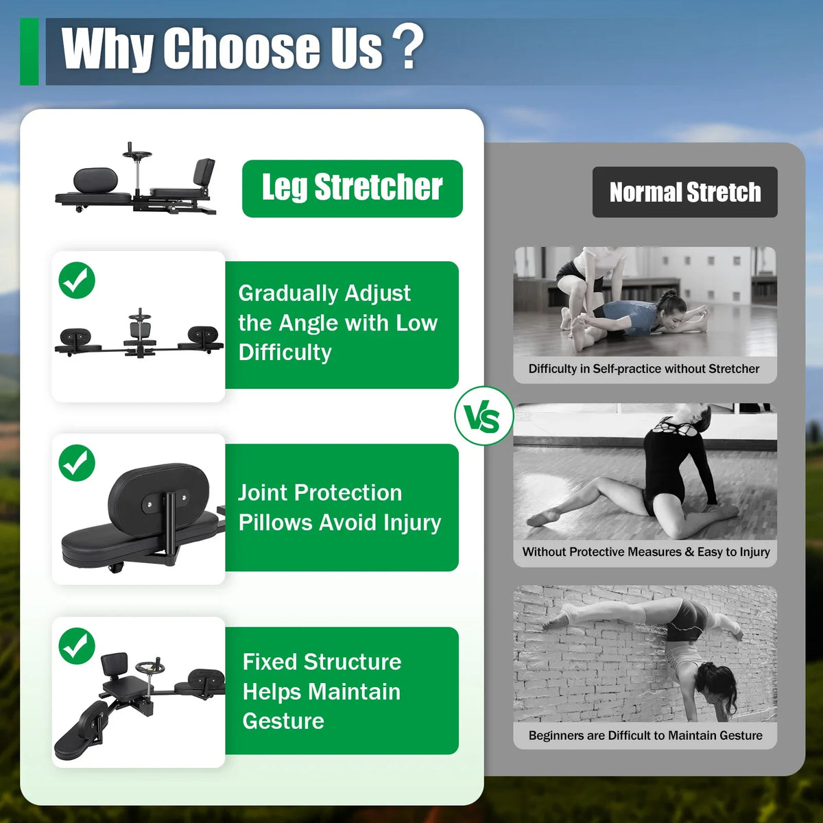 Heavy Duty Three Bar Leg Stretcher For Enhanced Flexibility