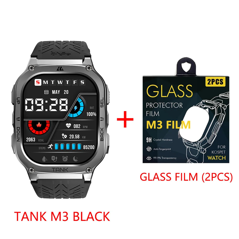 Original KOSPET TANK M3 Smart Watches For Men Smartwatch Women 480mAh Electronic Digital Fitness AMOLED AOD Bluetooth Watches