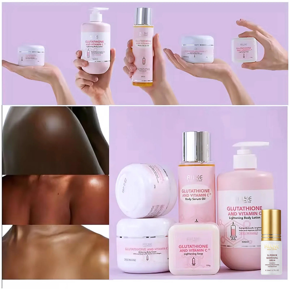 AILKE Vitamin C Glutathione Brightening Body Lotion for Glowing Skin