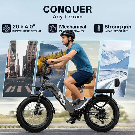 CBVELO EK12 Step Through Fat Tire Electric Commuter Bike