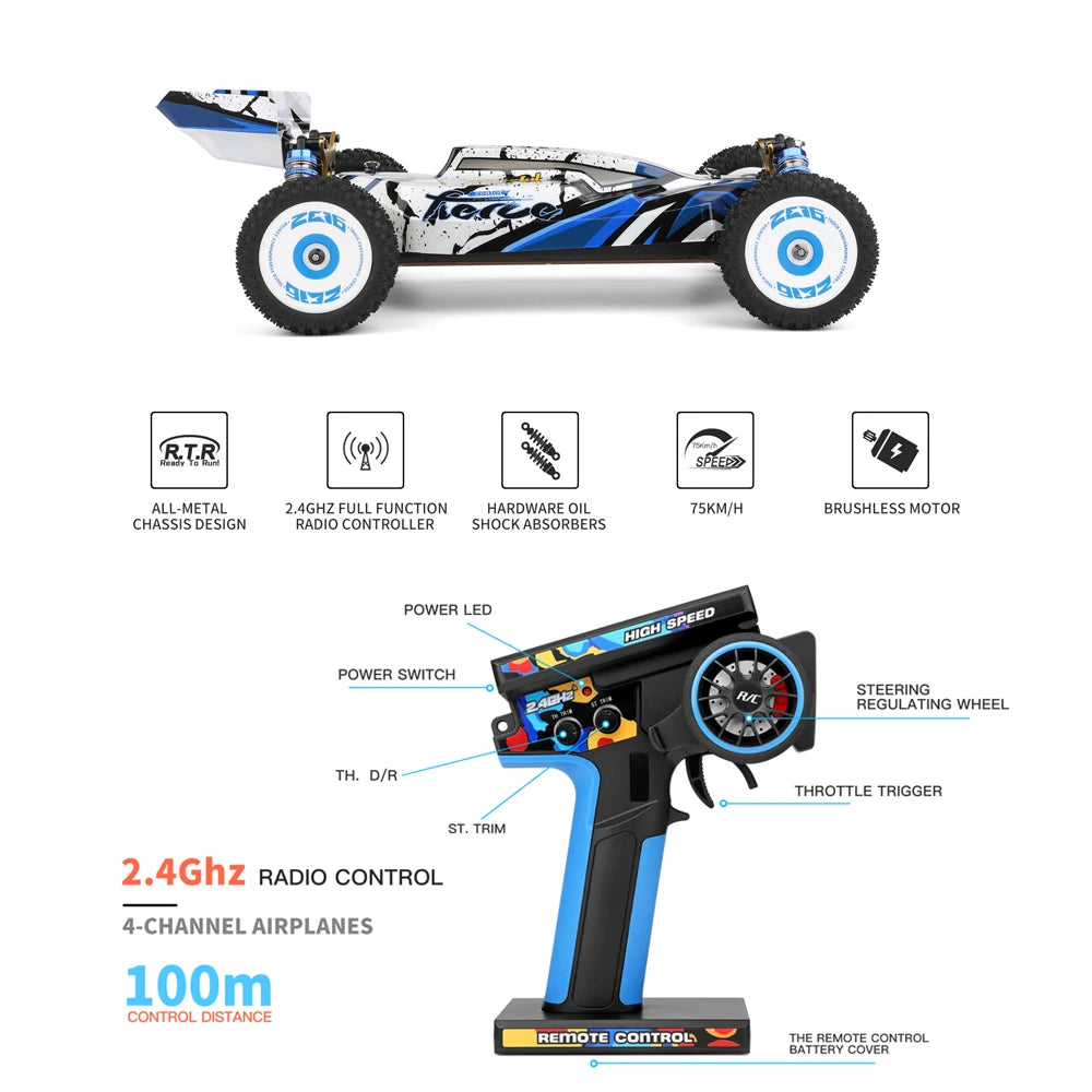 WLtoys 124017 Brushless 4WD Remote Control RC Racing Car
