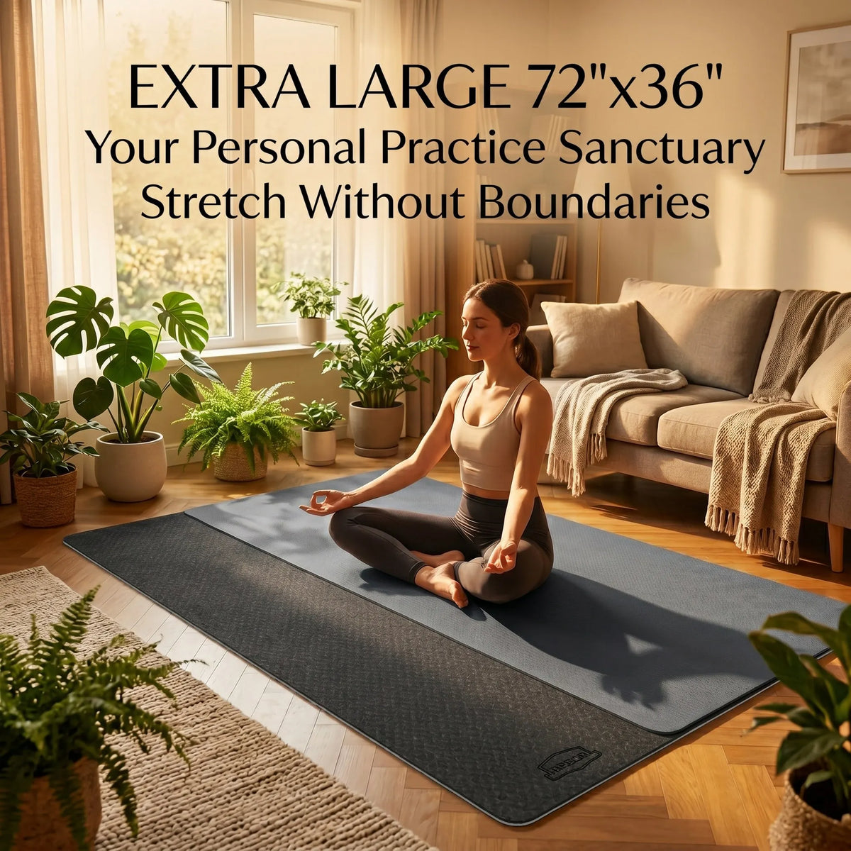 Hapbear TPE Yoga Mat Non Slip Thick Cushioned Exercise Mat