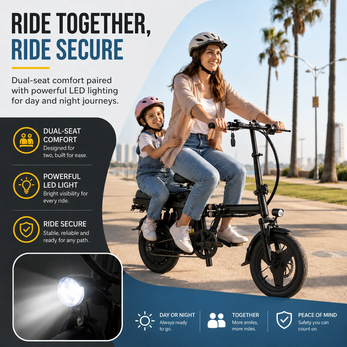 Foldable Electric Bicycle With Eight Shock Absorbers And 500W Motor