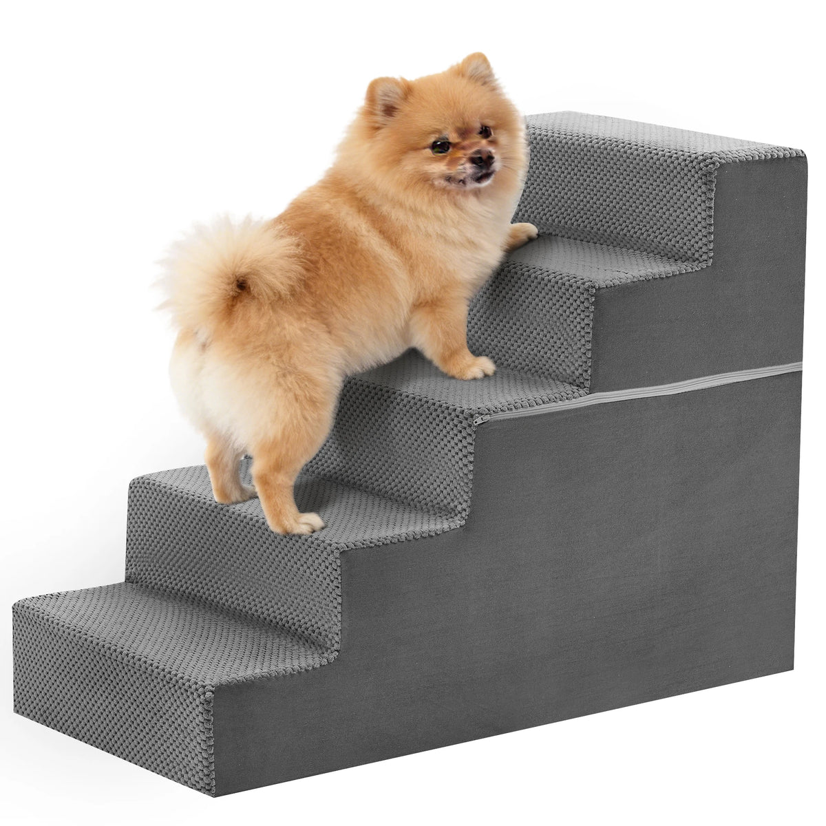 Right Angled Foam Dog Stairs Featuring Curved Non Slip Steps