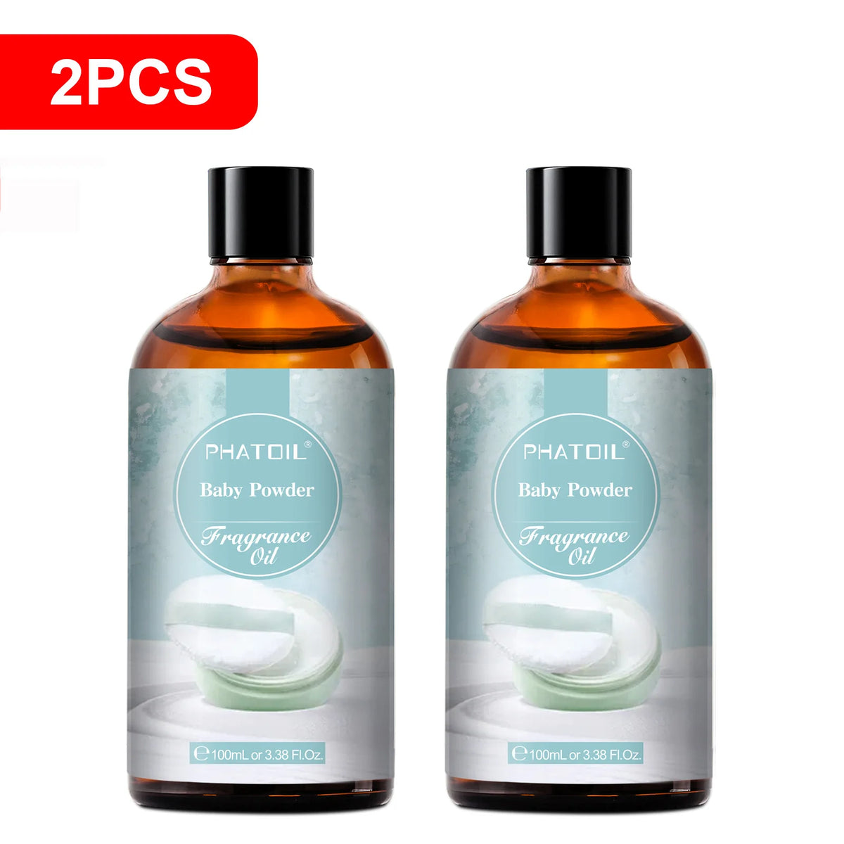 PHATOIL 2PCS 100ml Aroma Fragrance Oil For Diffuser,Humidifier,Aromatherapy,Candle Making White Musk Parma Violet Japanese Magnolia Fresh Linen Baby Powder Almond Vanilla 3.38FL.OZ Fragrance Oils