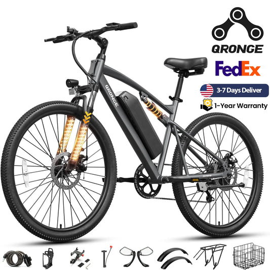 QRONGE Zephyr Electric Mountain Bike With Full Suspension