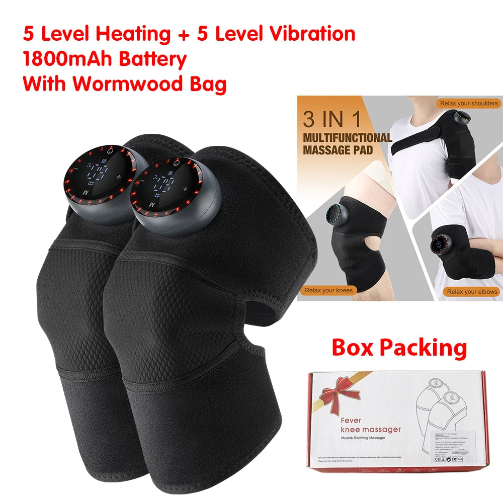 Hailicare Rechargeable Heated Knee Massager Brace With Vibration