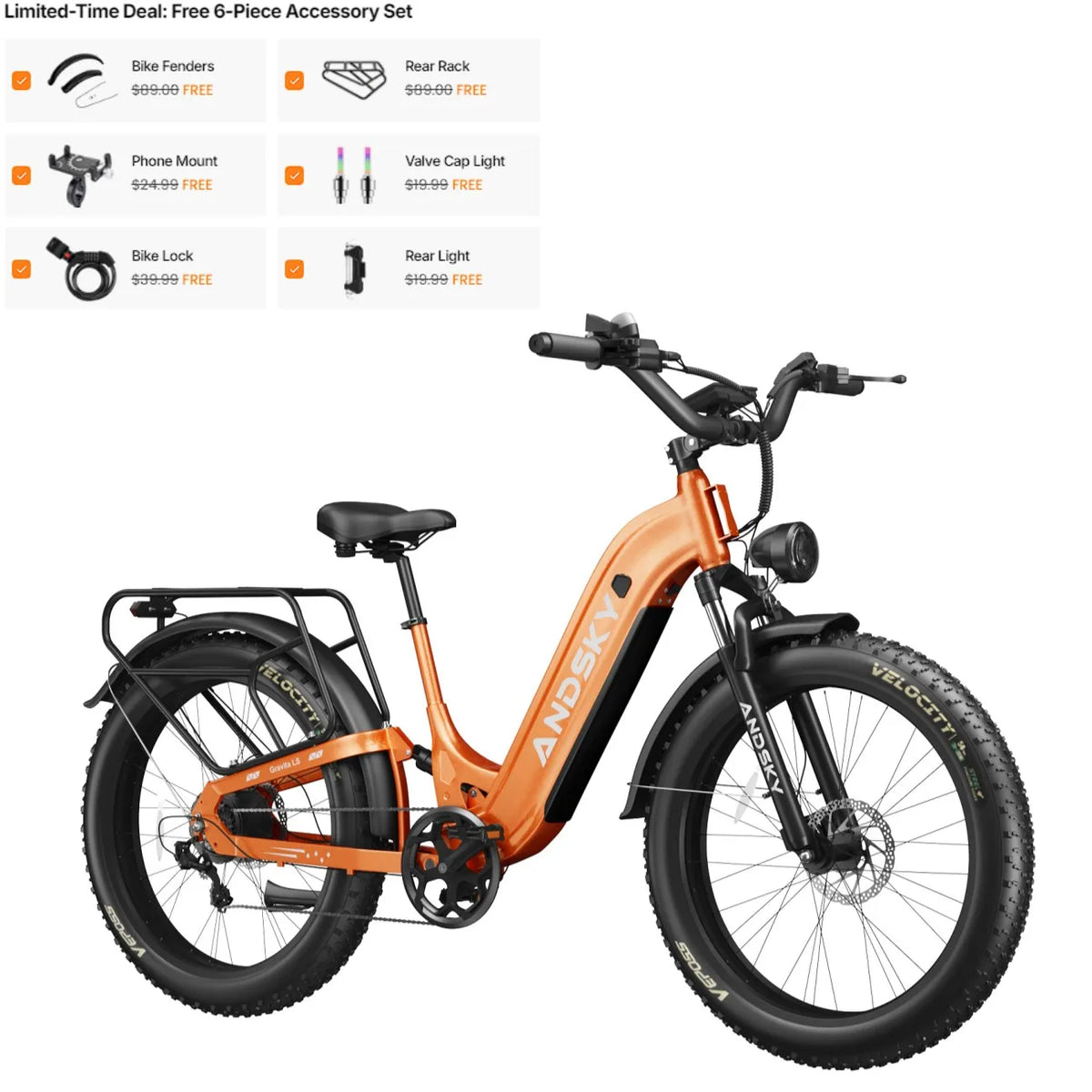 ANDSKY Gravita LS City Commuter Electric Bicycle With Hydraulic Brakes