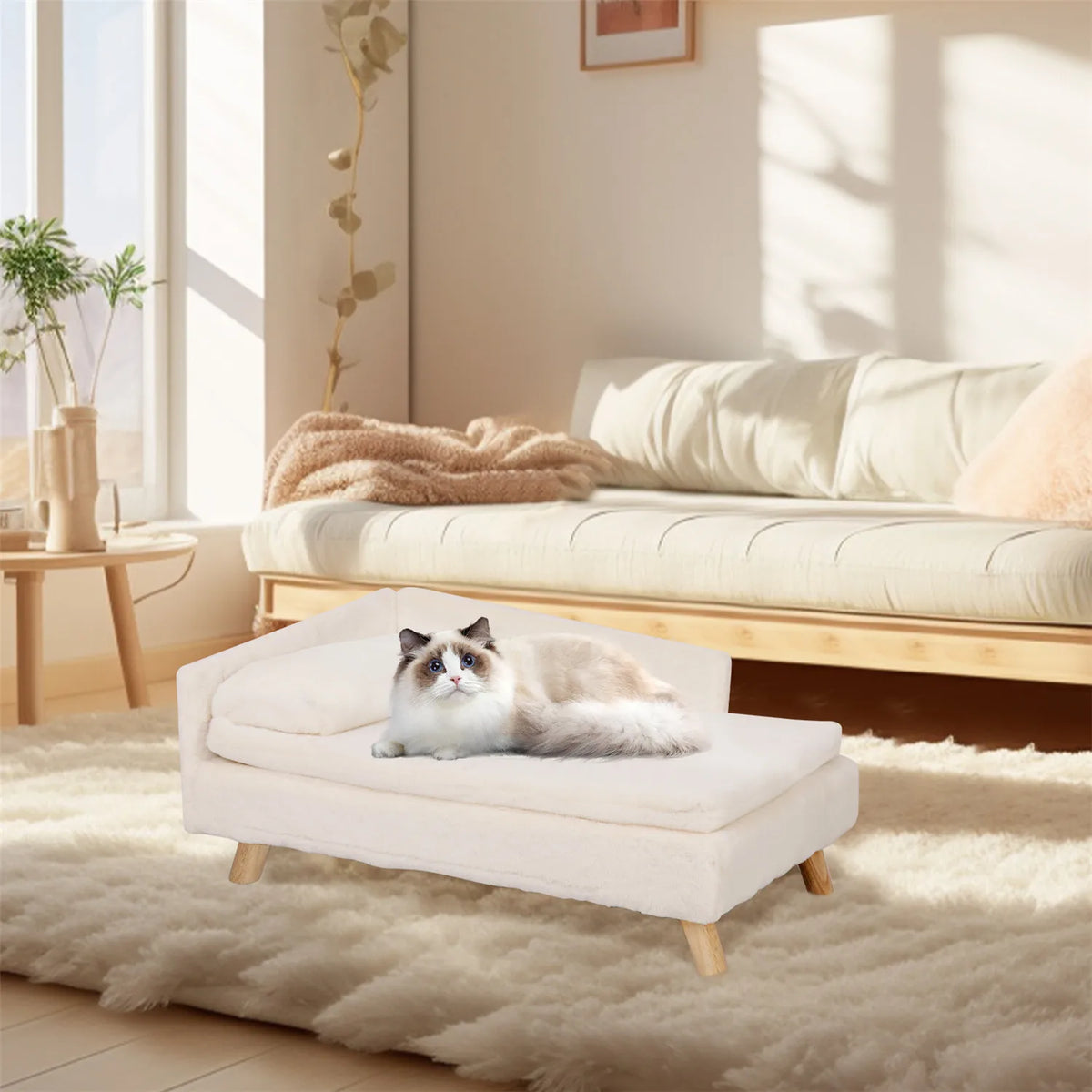 Bingopaw Waterproof Raised Pet Sofa Bed Couch Plush Cushion