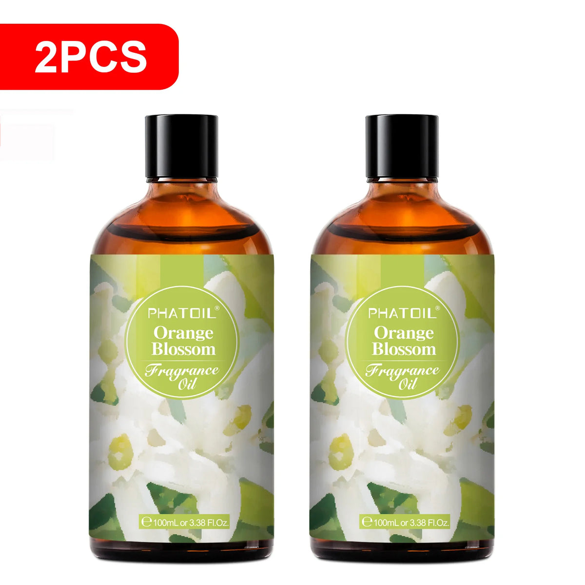 PHATOIL 2PCS 100ml Aroma Fragrance Oil For Diffuser,Humidifier,Aromatherapy,Candle Making White Musk Parma Violet Japanese Magnolia Fresh Linen Baby Powder Almond Vanilla 3.38FL.OZ Fragrance Oils