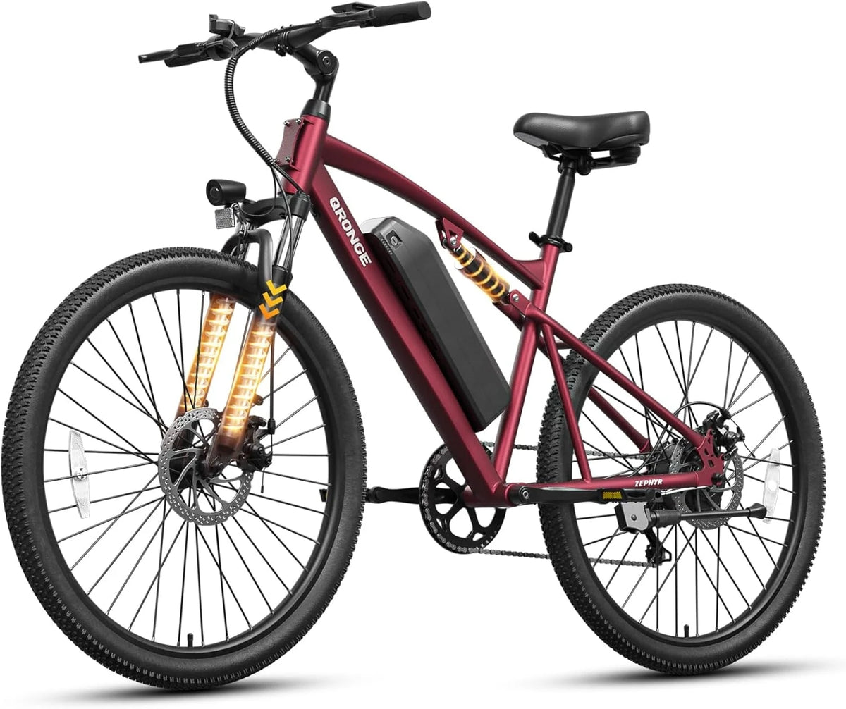 QRONGE Zephyr Electric Mountain Bike With Full Suspension