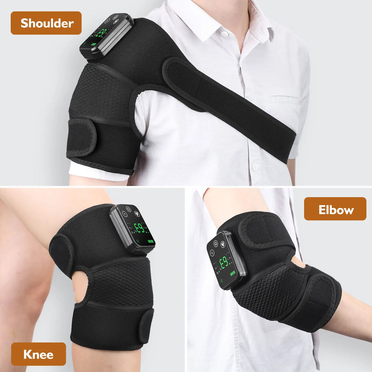 Hailicare Rechargeable Heated Knee Massager Brace With Vibration