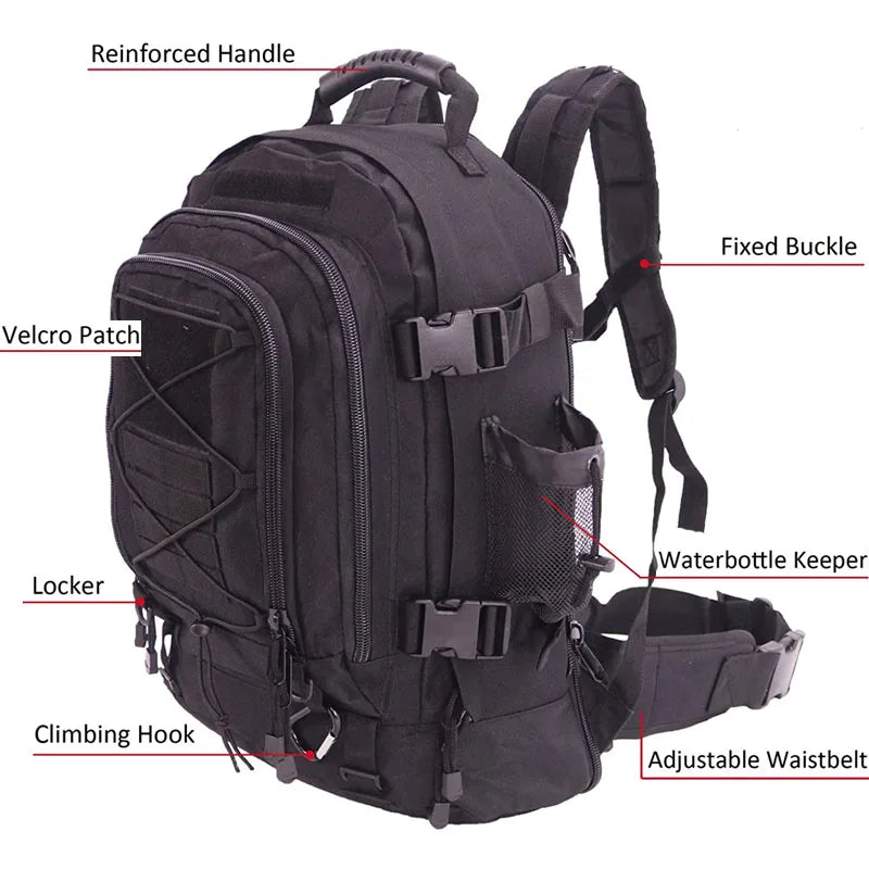 LQARMY Tactical Military Backpack For Outdoor Hiking And Travel