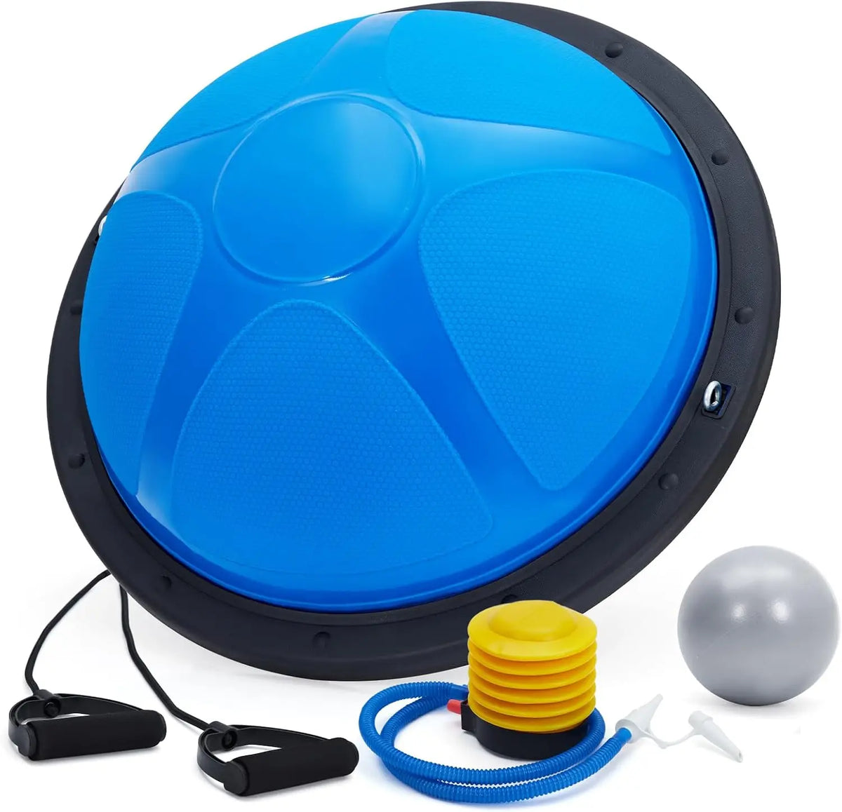 Tacleekii Half Balance Ball 23 in 1600Lb Capacity Half Exercise Ball for Core Workouts, Half Ball Trainer Includes Resistance Bands, Pump, and Bonus Ball, Home Gym Full Body Workout