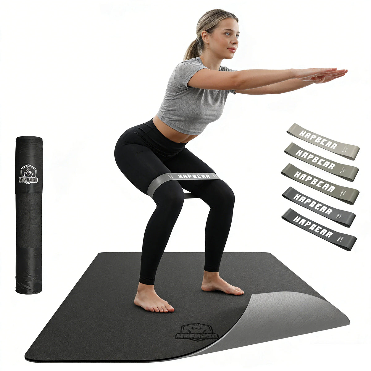 Hapbear TPE Yoga Mat Non Slip Thick Cushioned Exercise Mat