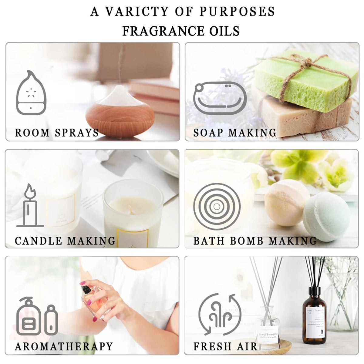 PHATOIL 9PCS Fruity Fragrance Oil Gift Set for Diffuser, Soap Candle Making-10ML Lime, Apple, Mango, Strawberry, Pineapple, Cherry, Coconut, Watermelon, Passion Fruit Long-lasting Aroma Essential Oil