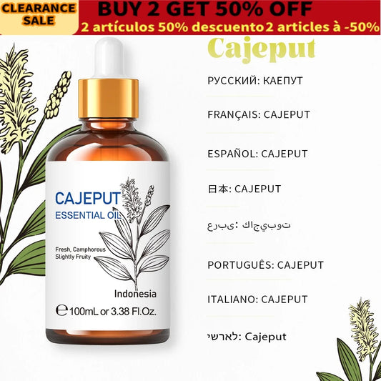 100% Pure Cajeput Essential Oils, 100ML Premuim Floral Oil for Diffuser, Humidifier, Massage, Improve Digestion, Purify Air