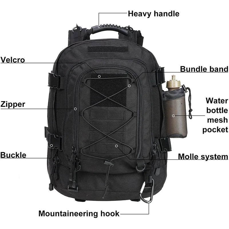 LQARMY Tactical Military Backpack For Outdoor Hiking And Travel