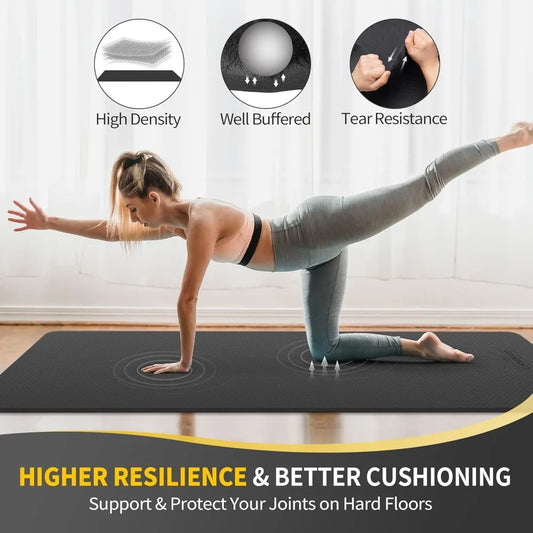 Cambivo TPE Yoga Mat Extra Wide Non Slip Workout Fitness