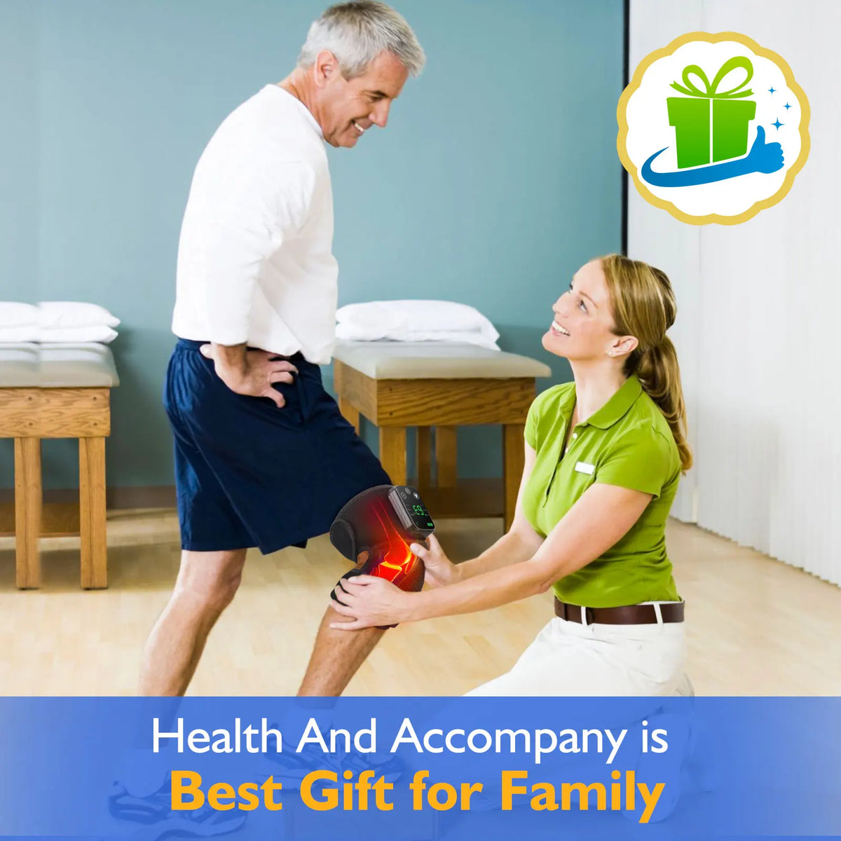 Hailicare Rechargeable Heated Knee Massager Brace With Vibration