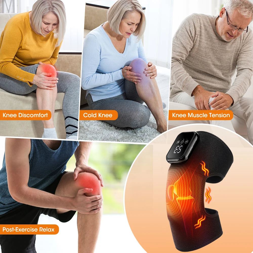 Hailicare Heated Knee Massager With Vibration And Rechargeable Support