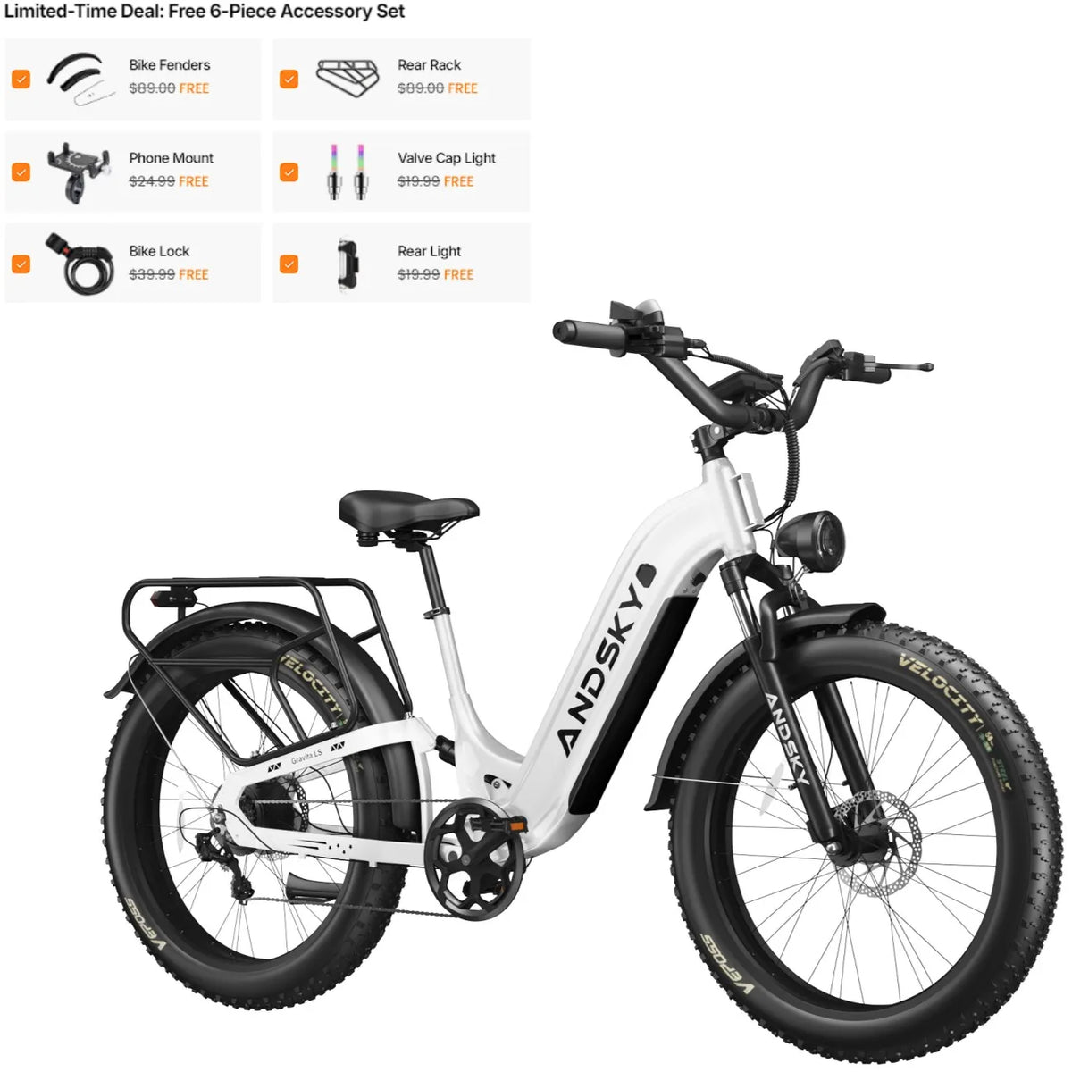 ANDSKY Gravita LS City Commuter Electric Bicycle With Hydraulic Brakes