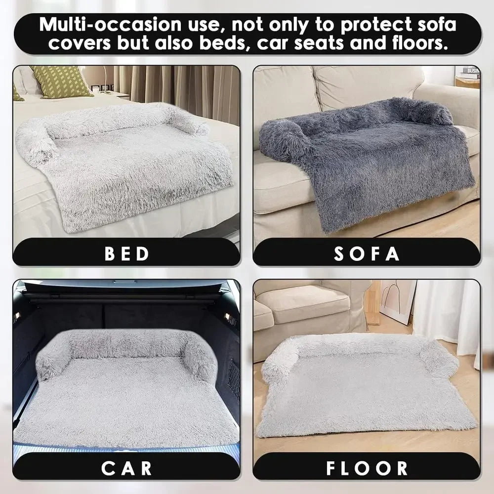 Removable Washable Calming Dog Bed Cover Non Slip Velvet Protector